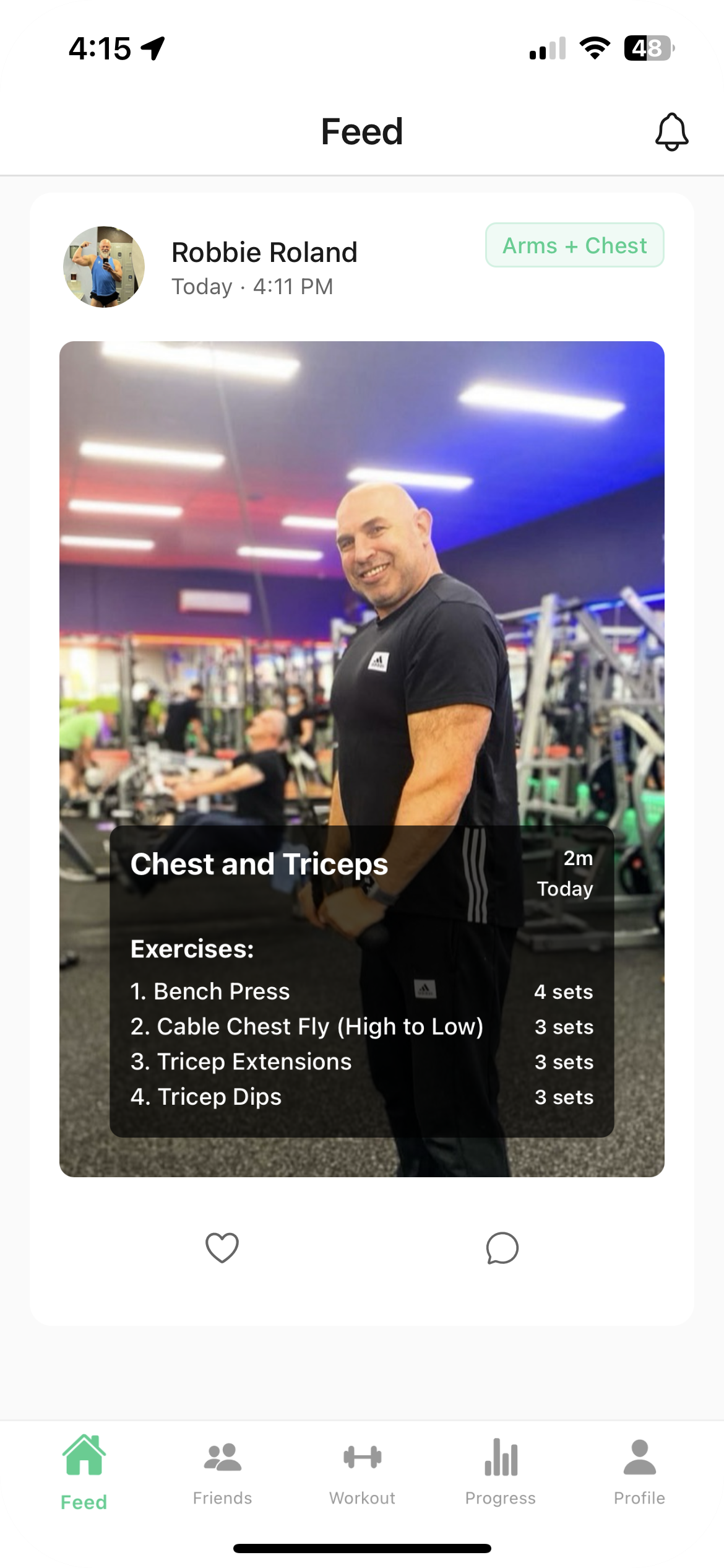 LIFTER social feed screen